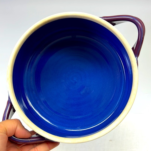 Studio art pottery handmade artist signed glazed 2 piece Dutch oven - Picture 5 of 9